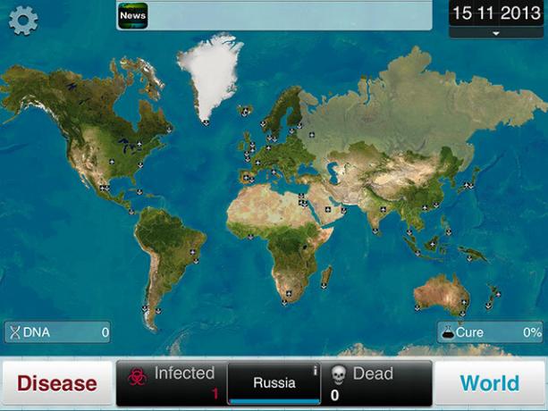 Izvēlieties slimību un iznīciniet cilvēci Plague Inc. pandēmijas karte