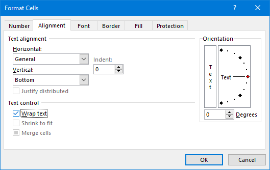 iesaiņot tekstu Excel