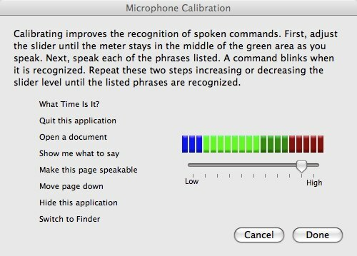 Kā lietot runas komandas uz jūsu Mac 03 mikrofona kalibrēšanas