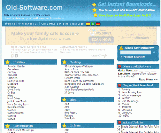 10 tīmekļa vietnes, lai lejupielādētu programmatūras vecākās programmatūras versijas Site09