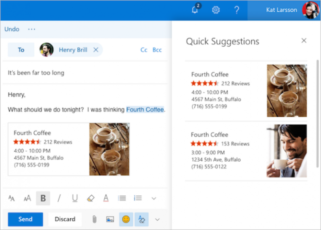 Kā atbloķēt programmu Outlook.com Outlook QuickSuggestions jauno beta versiju