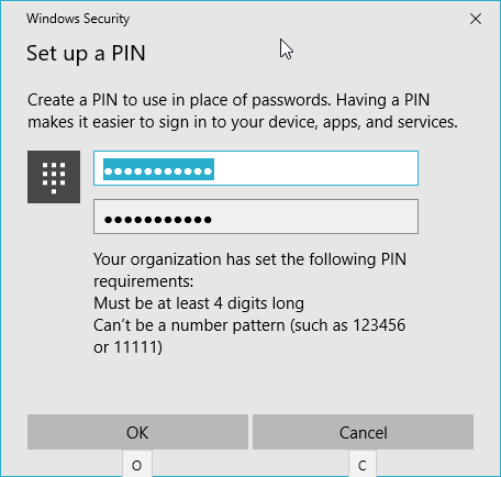 Windows 10 iestatīt PIN paroli