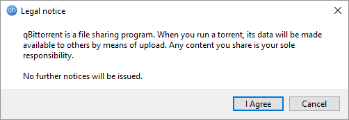 qBittorrent Juridisks paziņojums