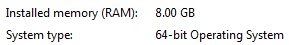 Informācija par sistēmu Instalēta RAM