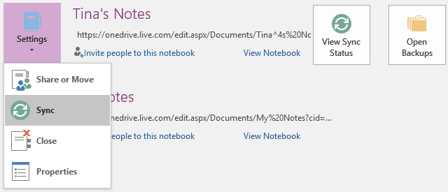 OneNote sinhronizācijas piezīmes