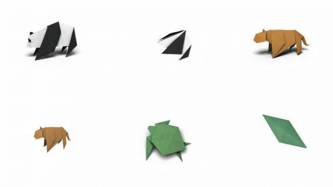 WWF Origami iMessage uzlīmju komplekts