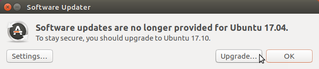 Atjauninājumi vairs nav pieejami Ubuntu 17.04