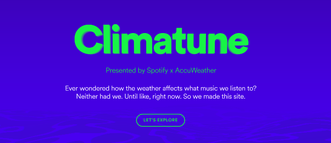 Spotify tagad rāda mūziku atbilstoši laikapstākļiem climatune spotify accuweather mūzikas atskaņošanas saraksts