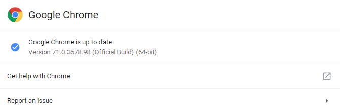 Informācija par Google Chrome versiju