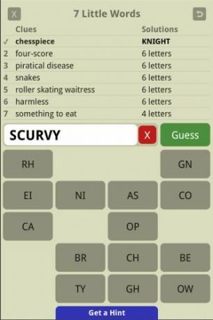 Viena spēlētāja-vārdu-spēles-Android-iOS-7-maz vārdi