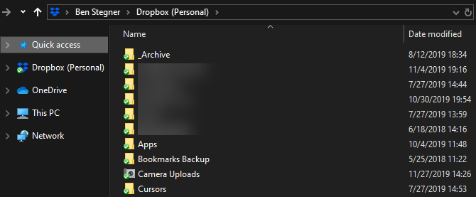 Dropbox mape Windows