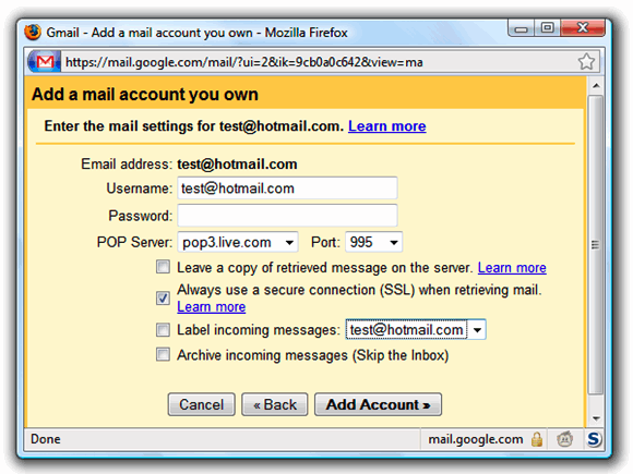 Kā piekļūt Hotmail e-pasta ziņojumiem no sava Gmail konta gmailpopsettings