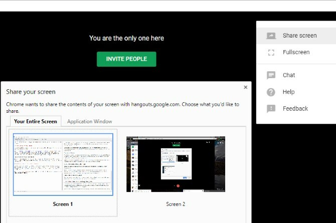 kā lietot google Hangouts - koplietot ekrānu