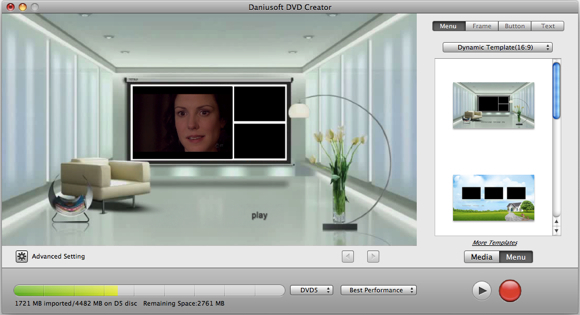 Daniusoft Double Giveaway: Video Converter Ultimate & DVD Creator [Mac] izvēlne