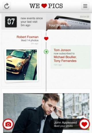 WeHeartPics: iegūstiet vissvarīgākos atjauninājumus par draugiem, izmantojot fotoattēlu attēlus