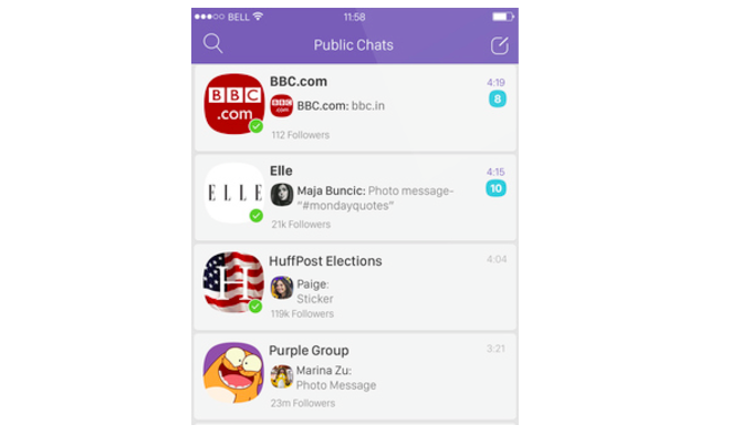 Viber publiskās tērzēšanas