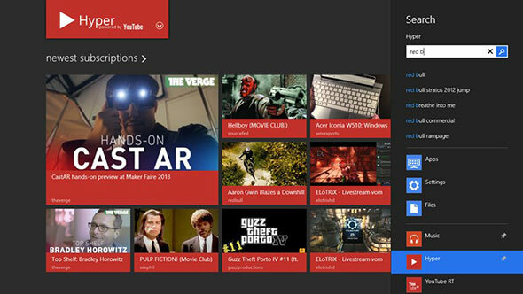 Hyper for YouTube: lejupielādējiet un skatieties YouTube videoklipus no Windows 8 Modern UI hyper1