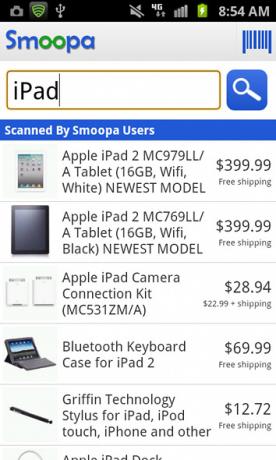 Saņemiet samaksu, lai iepirktos gudrāk, izmantojot Smoopa [Android 1.6+ un iOS] smoopa meklēšanu
