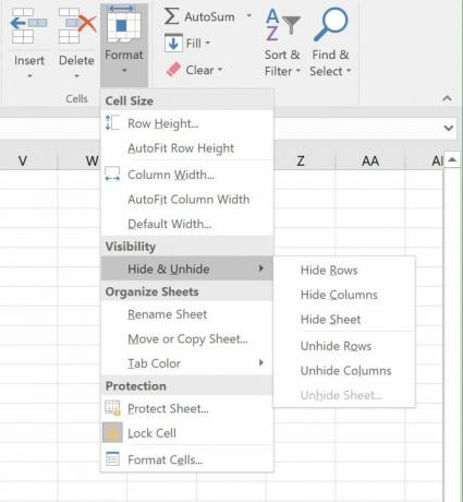 Kolonnu un rindu paslēpšana vai paslēpšana programmā Excel Excel Slēptu rindu paslēpšana e1512419985570