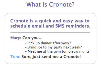Cronote: plānots e-pasta un īsziņu atgādinājums 1025