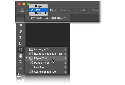 Photoshop CC 2018 — atlasiet formu un ceļu