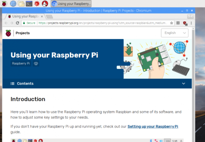 Raspbian iekļauj palīdzības failus, lai sāktu darbu ar Raspberry Pi