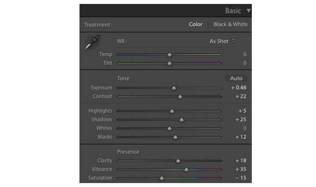 Lightroom Retro iestatījumi