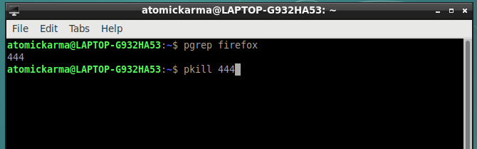 Nogaliniet Linux lietotni, izmantojot komandu pkill