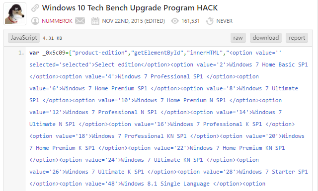 Windows 10 Tech Bench jaunināšanas programma HACK