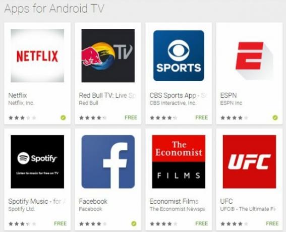 android tv lietotnes