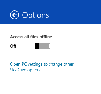 SkyDrive-Opcijas