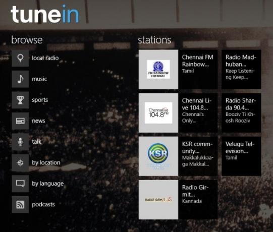 6 pārsteidzošas Windows 8 lietotnes video un mūzikas baudīšanai, mūsdienīgs stils Windows 8 Modern UI Labākās mūzikas lietotnes TuneIn