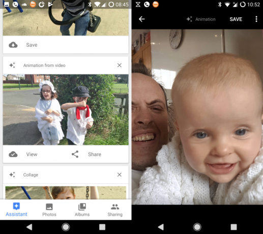 google photos asistenta animācijas