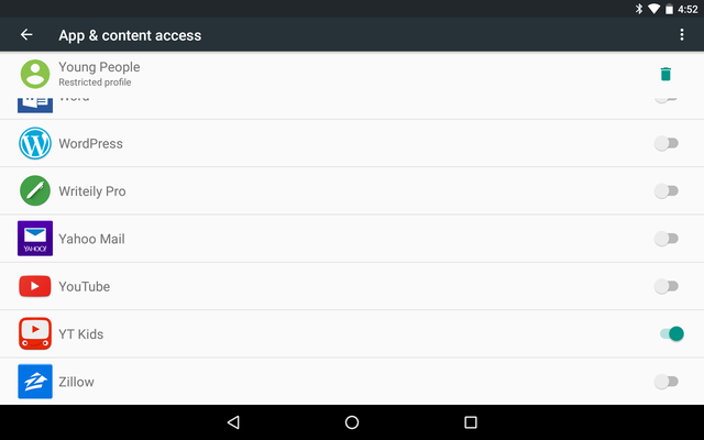 ShareAndroidTablet-Restric-Apps