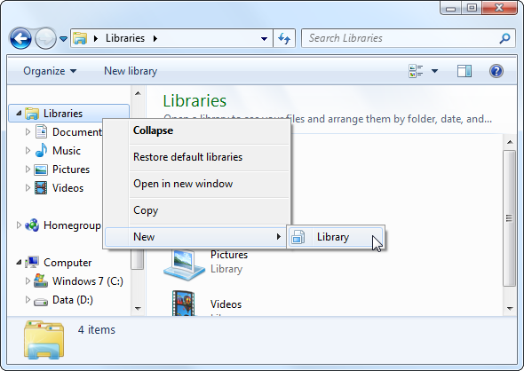 Windows 8 bibliotēkas