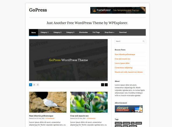 žurnāla tēma WordPress