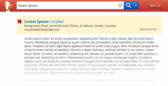 DuckDuckGo Lorem Ipsum ģenerators