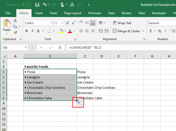 Izmantojiet programmu AutoFill programmā Excel, lai kopētu formulu uz citām šūnām