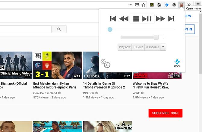 Kodi paplašinājumi Firefox - spēlējiet Kodi
