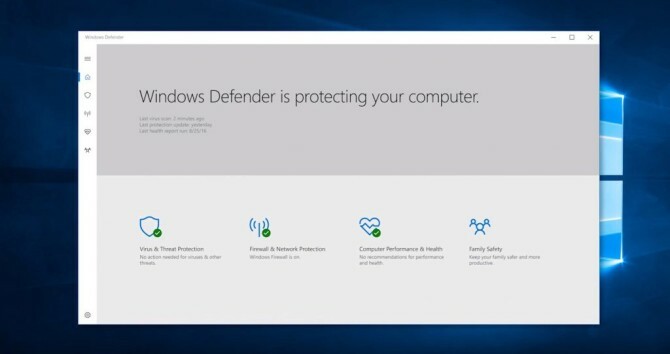 Windows 10 veidotāju atjauninājums - Defender