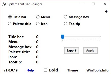 Sistēmas fontu lieluma mainīšana pēc Windows 10 veidotāja atjauninātās sistēmas fontu mainītāja