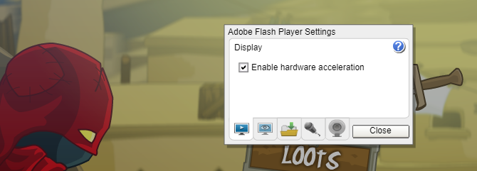 Flash Player aparatūras paātrinājums