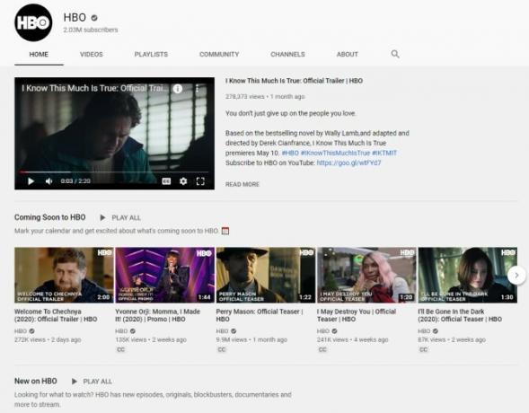 Skatieties HBO klipus bez maksas vietnē YouTube