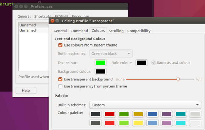 Pielāgojiet terminālu Ubuntu 16.04 LTS