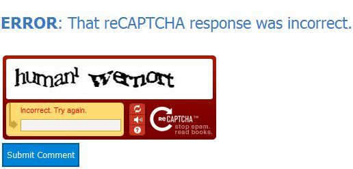 recaptcha iegult atbildi lapā