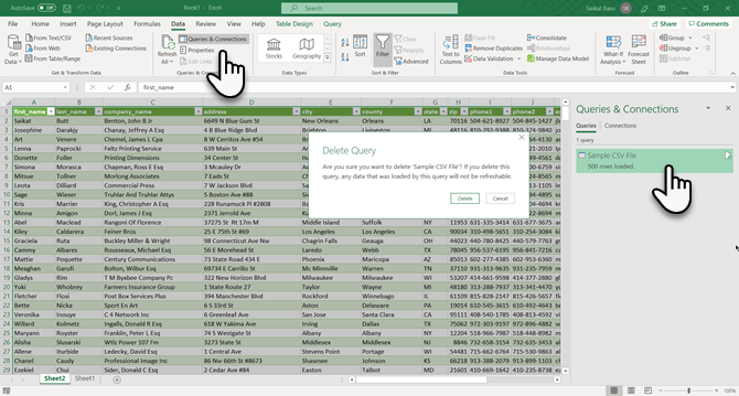 Vaicājumi programmā Excel