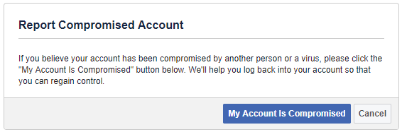 Ziņot par apdraudētu Facebook kontu.