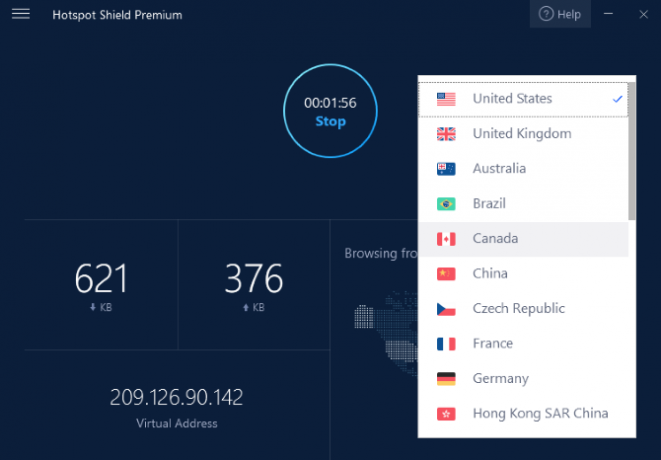 Hotspot Shielf nodrošina VPN serverus 25 valstīs