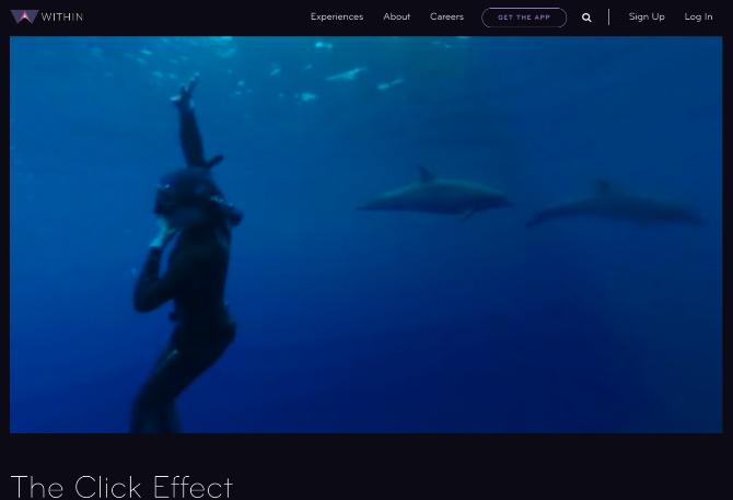 Niriet zem ūdens, lai redzētu, kā delfīni un vaļi komunicē virtuālās realitātes īsfilmā The Click Effect 