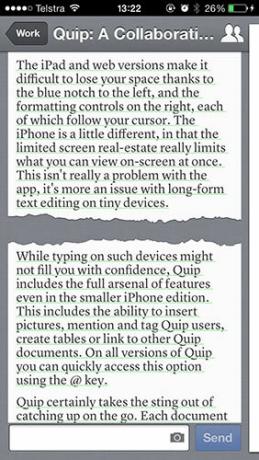 Quip: Sadarbīgs, mobilais pirmais vārdu procesors iOS un Web dokumentu pavedieniem